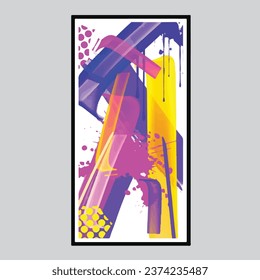 wall painting abstract mural street art packaging color splash background vector