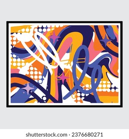 wall painting abstract mural street art packaging color splash background vector