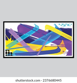 wall painting abstract mural street art packaging color splash background vector