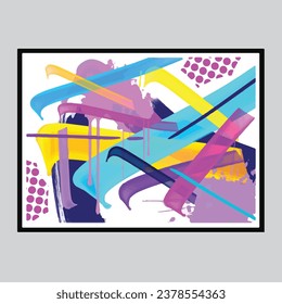 wall painting abstract mural street art packaging color splash background vector