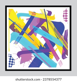 wall painting abstract mural street art packaging color splash background vector