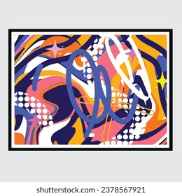 wall painting abstract mural street art packaging color splash background vector