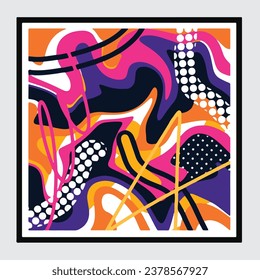 wall painting abstract mural street art packaging color splash background vector