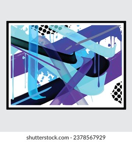 wall painting abstract mural street art packaging color splash background vector