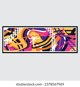 wall painting abstract mural street art packaging color splash background vector