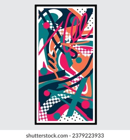 wall painting abstract mural street art packaging color splash background vector