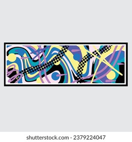 wall painting abstract mural street art packaging color splash background vector