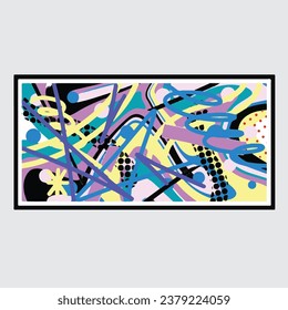 wall painting abstract mural street art packaging color splash background vector