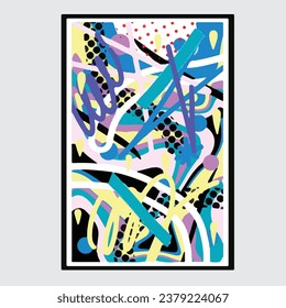wall painting abstract mural street art packaging color splash background vector