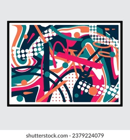 wall painting abstract mural street art packaging color splash background vector