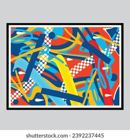 wall painting abstract mural street art packaging color splash background vector