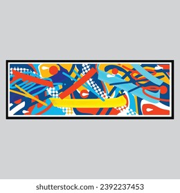 wall painting abstract mural street art packaging color splash background vector