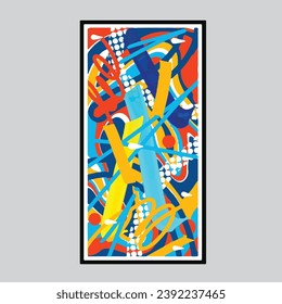 wall painting abstract mural street art packaging color splash background vector