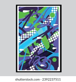 wall painting abstract mural street art packaging color splash background vector