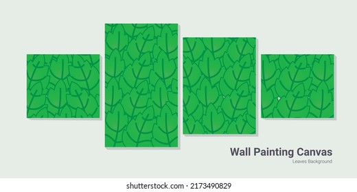 wall painting canvas leaves background