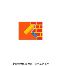 Wall painting icon flat element. Vector illustration of wall painting icon flat isolated on clean background for your web mobile app logo design.