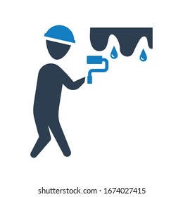 Icono de pintura mural, vector de pintura