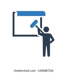 Wall painting icon. vector graphics
