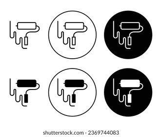 Wall painting vector icon set in black color. Suitable for apps and website UI designs