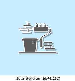 Wall painting work sticker icon. Simple thin line, outline vector of web icons for ui and ux, website or mobile application
