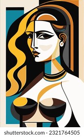 panel de pared de la cara abstracta de una hermosa mujer