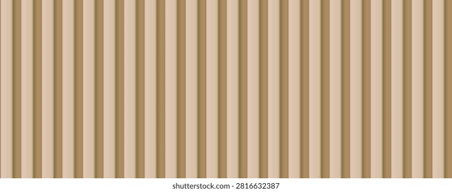 Wall panel wooden with wood background beige for natural slat cream. Board stripes interior with design home 3d for strip timber backdrop. Old wallpaper wall with vector wood vintage.