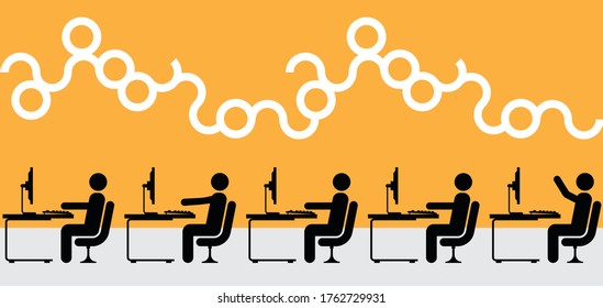 Tapete-Design auf gelbem Hintergrund für Büroinnenräume