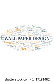 Wall Paper Design word cloud. Wordcloud made with text only.