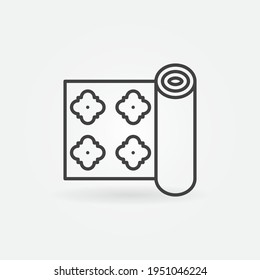 Wall Paper Roll Linear Vector Concept Icon Or Logo Element