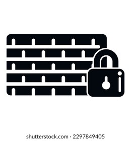 Wall password protection icon simple vector. Personal mobile. App cyber