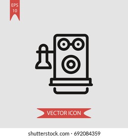 Wall phone vector icon, illustration symbol