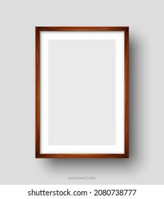 Wall picture brown frame. Vector illustration	