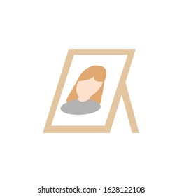  Wall picture frame isolated on white background.  Photo frame in flat design. Simple vector illustration