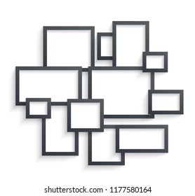 Abstract Black Picture Frames Seamless Background Stock Vector (Royalty ...