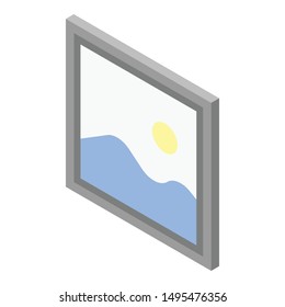 Wall picture icon. Isometric of wall picture vector icon for web design isolated on white background
