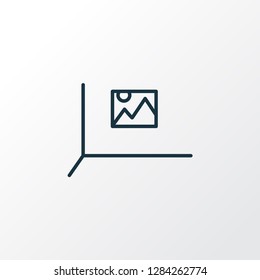 Wall picture icon line symbol. Premium quality isolated image element in trendy style.
