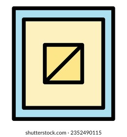Wall picture icon outline vector. Artwork gallery. Walk classic color flat
