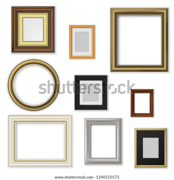 Wall Pictures Photo Frames Square Round Stock Vector (Royalty Free ...