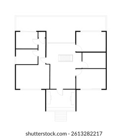 wall plan sketch to form rooms in a building