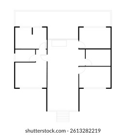 wall plan sketch to form rooms in a building