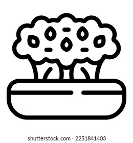 Wall plant pot icon outline vector. Window garden. Indoor house