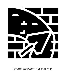 wall plaster glyph icon vector. wall plaster sign. isolated contour symbol black illustration