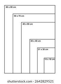 Wall posters sizes. vector illustration	