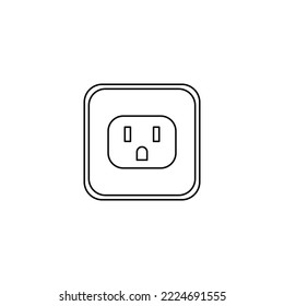Wandsteckdose-Symbol im Linienstil Symbol einzeln auf weißem Hintergrund