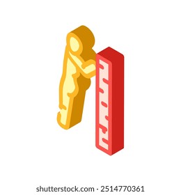 wall push ups pregnant fitness isometric icon vector. wall push ups pregnant fitness sign. isolated symbol illustration
