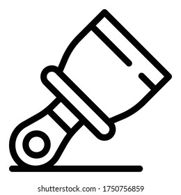 Tapetenmesser-Ikone an der Wand. Outline-Tapete-Messer, Vektorsymbol für Webdesign einzeln auf weißem Hintergrund
