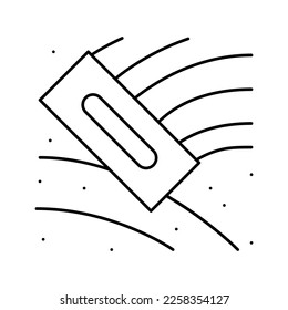 Vektorgrafik für die Putt-Linie der Wand. Mauerspitzschild. isoliertes Kontursymbol