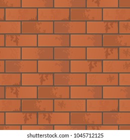 Wall of red brick. Seamless pattern background. Stonewall vector illustration.