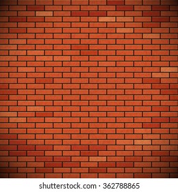 Wall of red brick. Texture of the building material. Stock vector image.