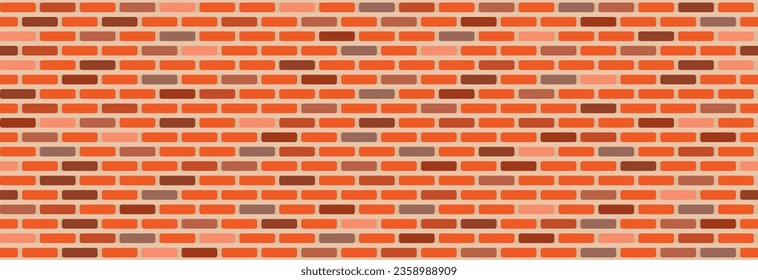 Eine Mauer aus roten Ziegeln mit verschiedenen Tönen. Nahtloses Muster.